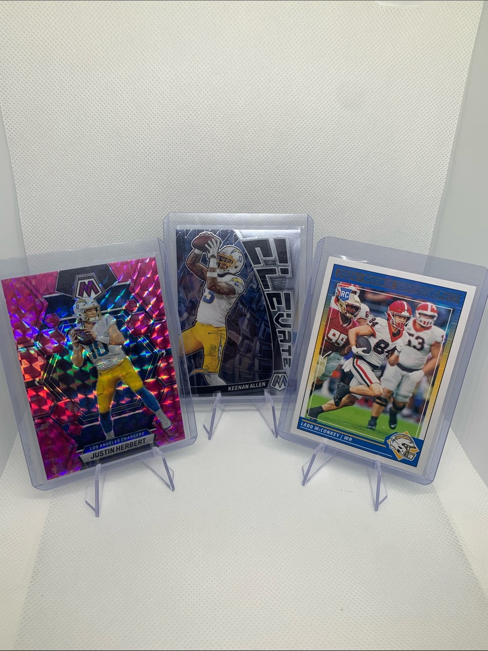 LA Chargers Card Lot Justin Herbert Holo Ladd McConkey Rookie Keenan Allen Holo!